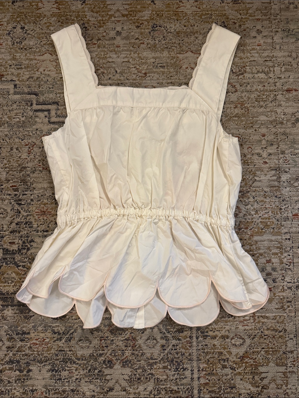 Nwot Spartina White Floral Embroidered Button-Front Tank Top — image 3 of 4
